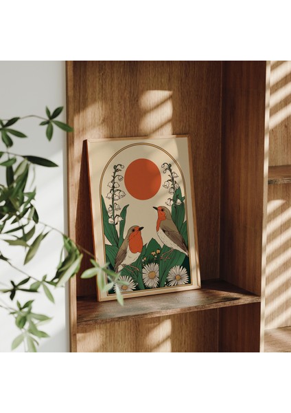 Avrupa Robin Halk Sanatı: Cottagecore Kuş Duvar Sanatı ( ) fiyatları