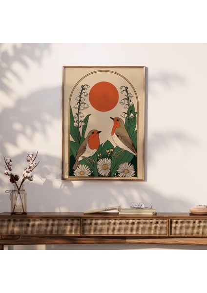 Avrupa Robin Halk Sanatı: Cottagecore Kuş Duvar Sanatı ( ) fırsatları