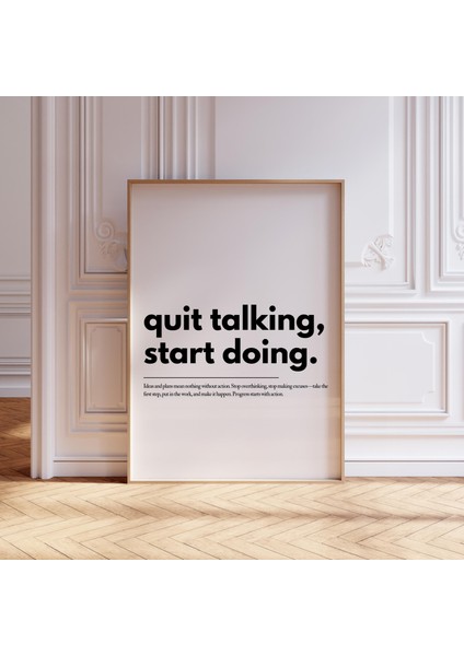 Konuşmayı Bırak, Yapmaya Başla Motivasyon Posteri, Ilham Verici Poster, Ev Ofis Duvar Sanatı