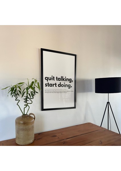 Konuşmayı Bırak, Yapmaya Başla Motivasyon Posteri, Ilham Verici Poster, Ev Ofis Duvar Sanatı