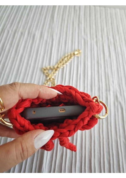 🧶 El Yapımı Penye Ip Telefon Çantası – 12 Renk Seçeneği ile Tarzınızı Yansıtın! fırsatları