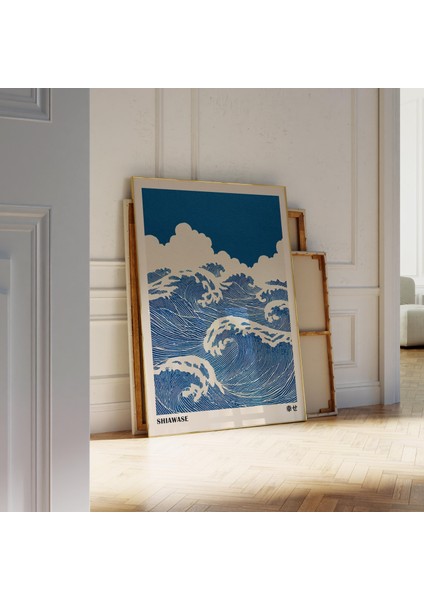 Japandi Duvar Sanatı: Mavi Dalgalar