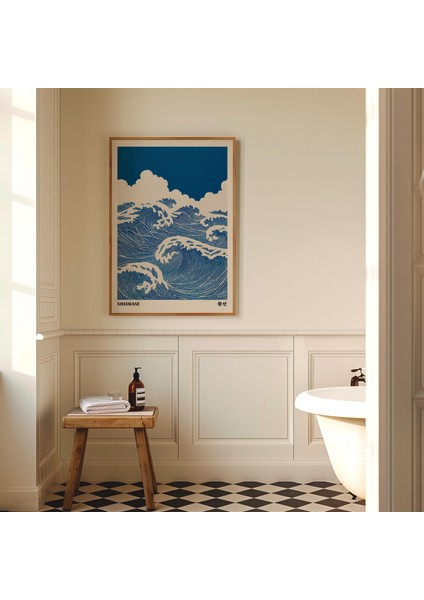 Japandi Duvar Sanatı: Mavi Dalgalar fiyatları