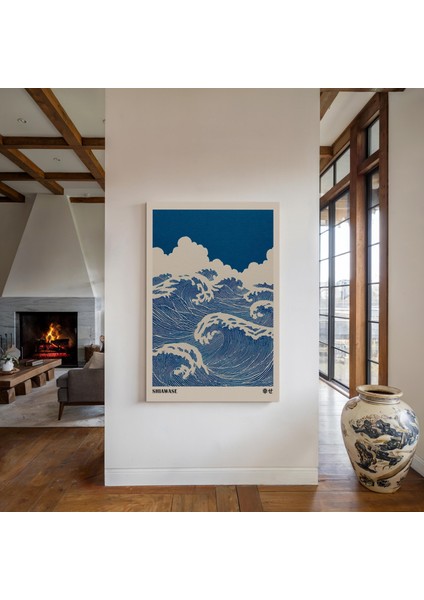 Japandi Duvar Sanatı: Mavi Dalgalar modelleri