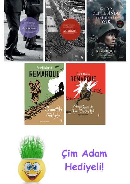 Erich Maria Remarque 5 Kitap Seti + Çim Adam Hediye