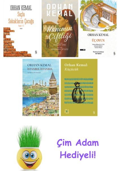 Orhan Kemal 5 Kitap Seti + Çim Adam Hediye