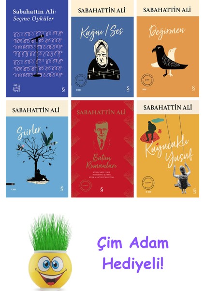 Sabahattin Ali 6 Kitap Seti + Çim Adam Hediye