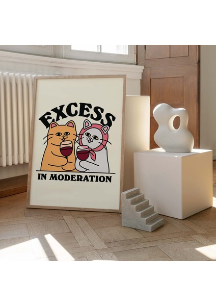 Sarhoş Kediler Şarap Baskısı, Retro Içki Içme Posterleri, Aşırı Tüketim ve Ölçülülük Alıntı Posterleri fırsatları