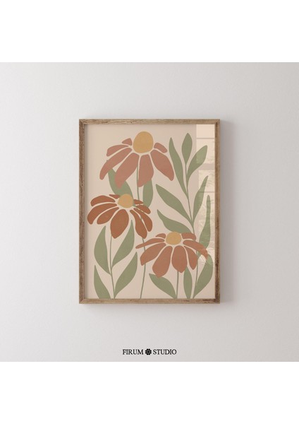 Sıcak Tonlarda Estetik Çiçek Duvar Sanatı, Bohem Çiçek Duvar Sanatı fiyatları