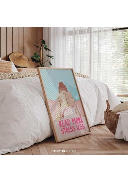 Pastel "daha Fazla Oku, Daha Az Stres" Sanatı, Kitap Sever fiyatları