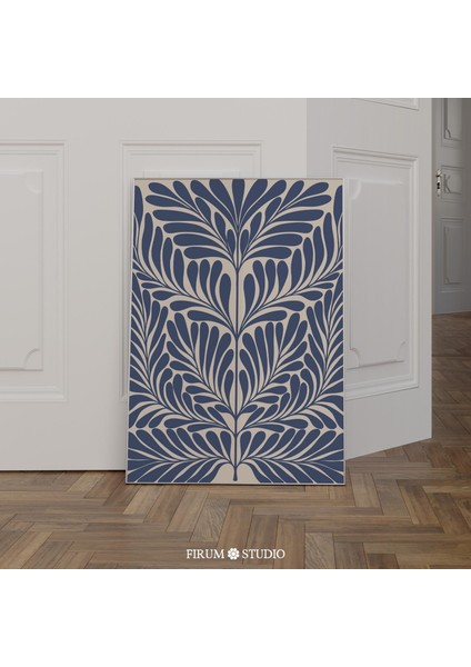 Çivit Mavisi Botanik Sanatı, Daire Için Trend Modern Dekor