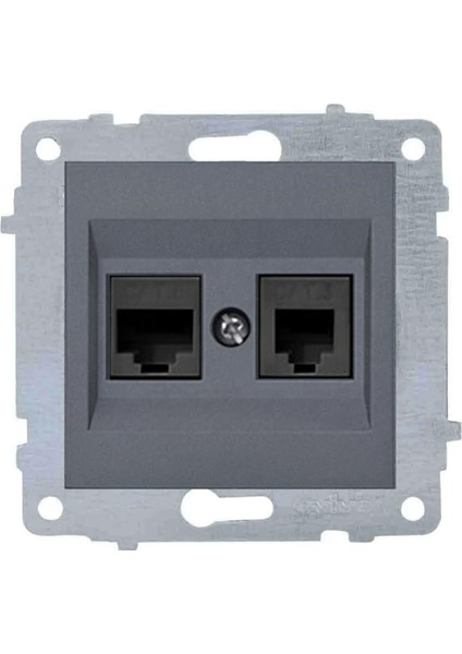 Grano Metalik Füme Cat3 Cat4 Telefon ve Data Prizi