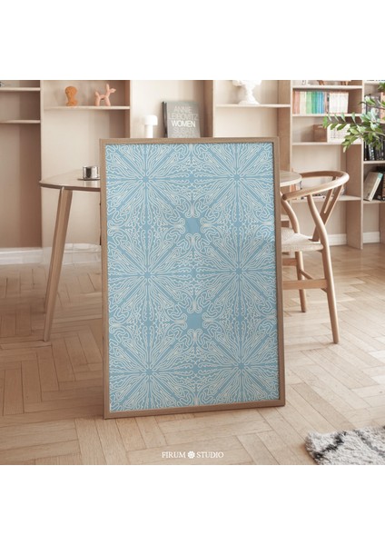 Soluk Mavi Soyut Duvar Sanatı, Pastel Mavi Çocuk Odası Sanatı