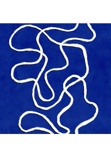 Kobalt Mavisi Soyut Duvar Sanatı: Modern Iskandinav Tarzı Çizgi Sanatı Resmi. Çağdaş Estetik Poster. modelleri