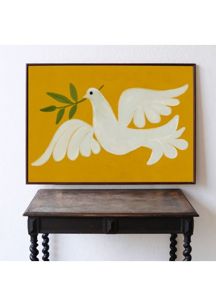 Güvercin Sanatı, Poster: Duvar Sanatı. Hardal Sarısı Renkte Büyük modelleri