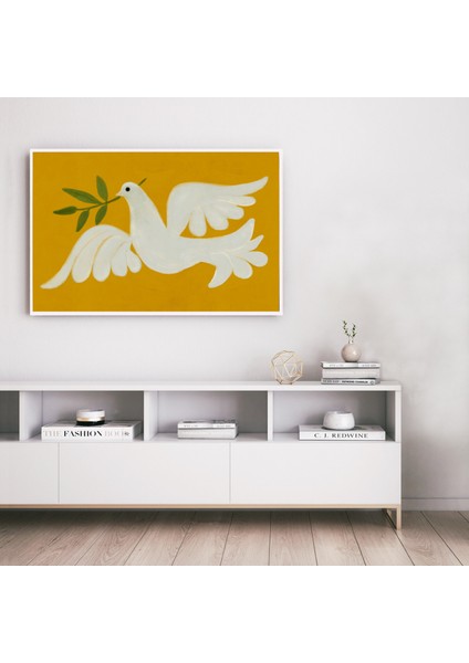 Güvercin Sanatı, Poster: Duvar Sanatı. Hardal Sarısı Renkte Büyük fırsatları
