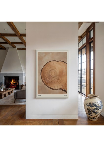 Seimei Japandi Ağaç Halkaları Duvar Sanatı, Wabi Sabi Ahşap Desenli Poster fiyatları