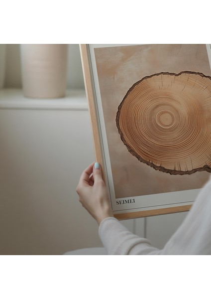 Seimei Japandi Ağaç Halkaları Duvar Sanatı, Wabi Sabi Ahşap Desenli Poster fırsatları
