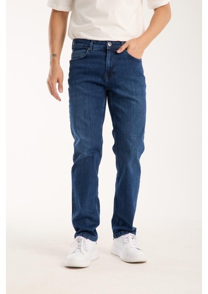 Erkek Regular Likralı Esnek Kot Pantolon Jean - %98 Pamuk %2 Lycra