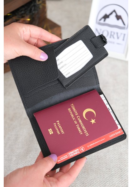 Hakiki Deri Pasaport Kılıfı ve Valiz Etiketi
