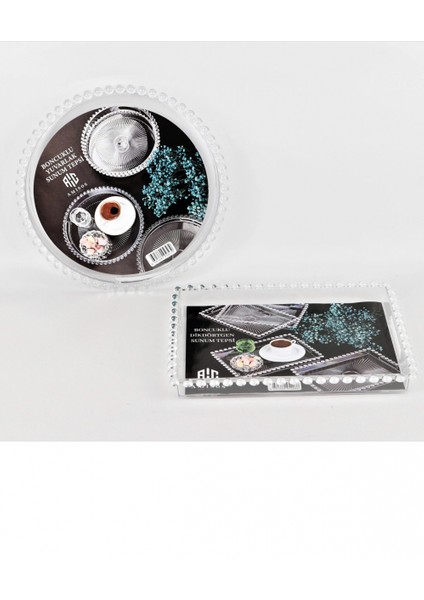 Sunum Tepsisi Boncuklu Dikdörtgen -AMS-002