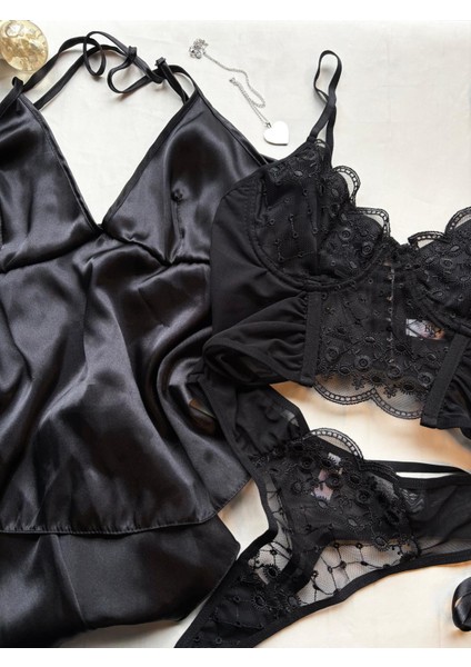 Violet Bralet-Bodysuit- Gecelik Seti fırsatları