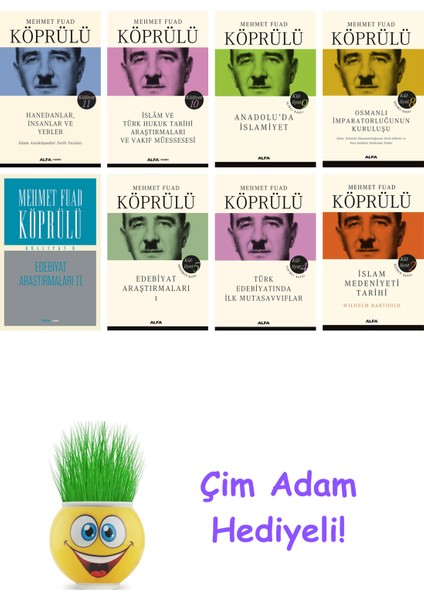 Mehmet Fuad Köprülü 8 Kitap Seti + Çim Adam Hediye