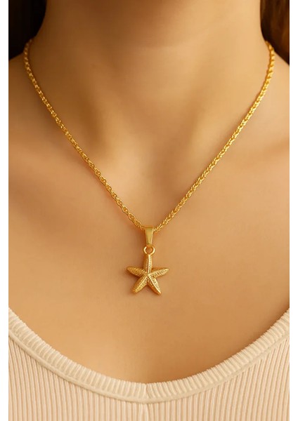 Altın Kaplama Deniz Yıldızı Kolye – Yaz Esintili Minimal Tasarım