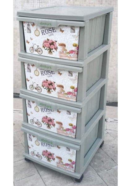 Rose Desenli Plastik Komodin Sebzelik