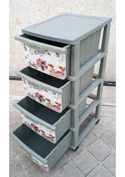 Rose Desenli Plastik Komodin Sebzelik modelleri