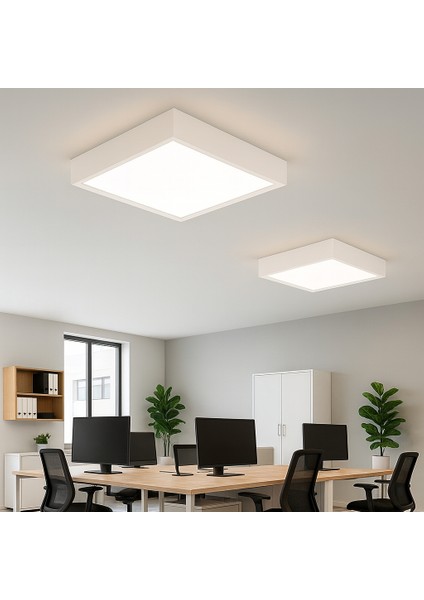Ahşap Beyaz Çerçeveli LED Aydınlatma Enerji Tasarruflu Avize 60*60 cm 3200K Gün Işığı fırsatları
