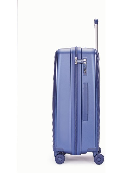 Benetton 2'li Set Orta ve Kabin Boy %100 Polipropilen Valiz Mavi 14BNT8002 modelleri