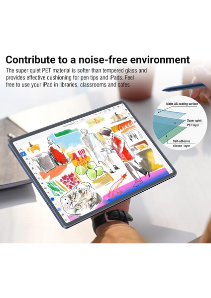 Samsung Galaxy Tab S10 Plus Uyumlu Paperlike Kağıt Hissi Yazım Çizim Ekran Koruyucu Film