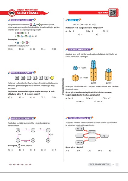 55 Günde Tyt Matematik Kampı Video Ders Kitabı Selim Yüksel 2026 fırsatları