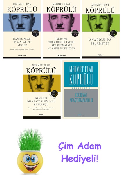 Mehmet Fuad Köprülü 5 Kitap Seti + Çim Adam Hediye