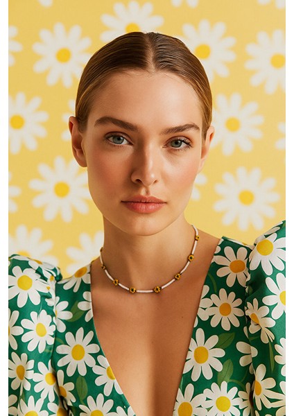 Çiçekli Boncuk Kolye