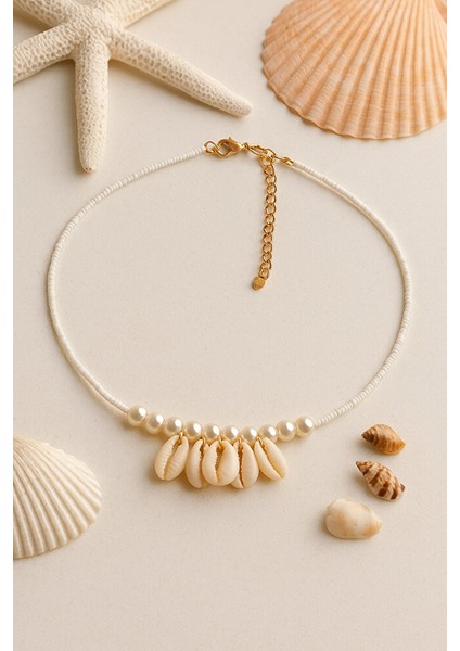 Doğal Deniz Kabuğu ve Boncuk Detaylı Yazlık Makrome Kolye fırsatları