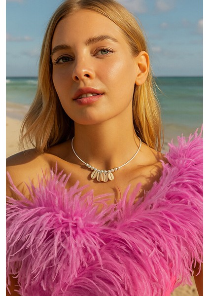 Doğal Deniz Kabuğu ve Boncuk Detaylı Yazlık Makrome Kolye indirimleri