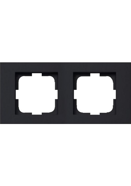 Grano Metalik Siyah Ikili Çerçeve