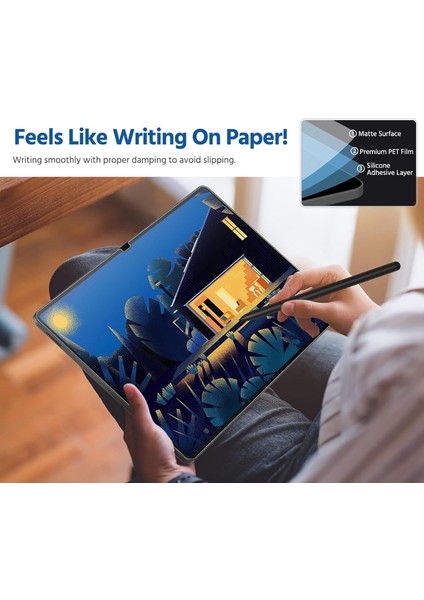 Samsung Galaxy Tab S11 Ultra SM-X930 Uyumlu Paperlike Kağıt Hissi Yazım Çizim Ekran Koruyucu Film