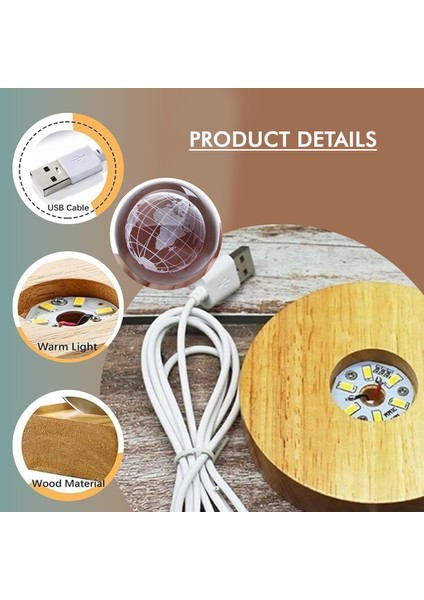 Kişiye Özel Büyük Boy 3D Ay Tasarımlı LED Işıklı Kristal Küre Gece Lambası fırsatları