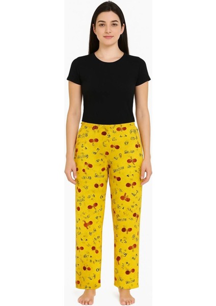 Pamuklu Kurdele Bel Detaylı Cepsiz Ince Nefes Alan Kumaş Pijama Altı