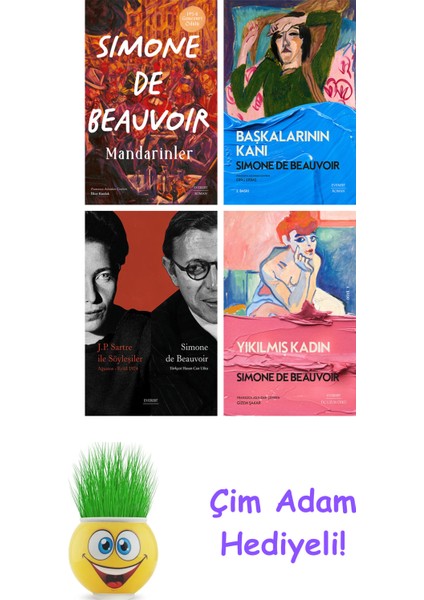 Simone De Beauvoir 4 Kitap Seti + Çim Adam Hediye