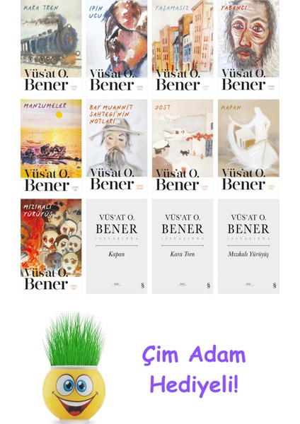 Vüsat O. Bener 12 Kitap Seti + Çim Adam Hediye