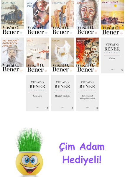 Vüsat O. Bener 13 Kitap Seti + Çim Adam Hediye