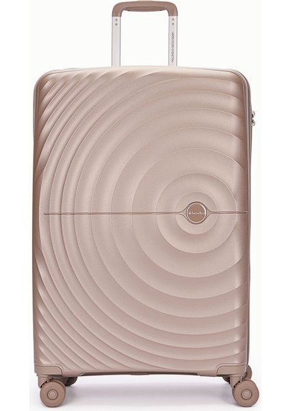 Benetton 2'li Set Büyük ve Orta Boy %100 Polipropilen Valiz Şampanya 14BNT8002 fiyatları