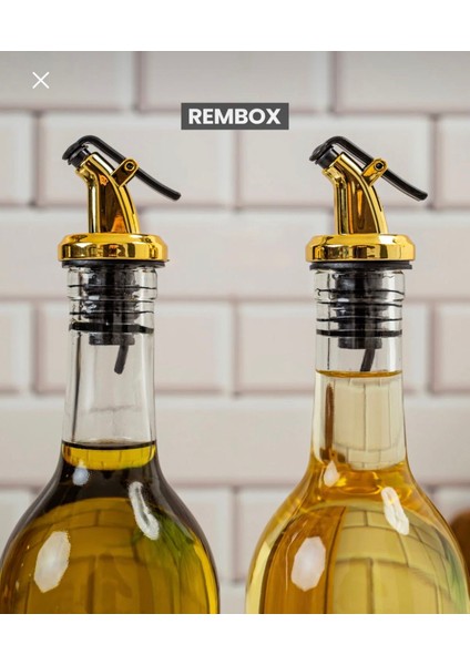 Ahşap Standlı Koyu Renk 2'li Yağ ve Sirke Şişesi Gold Kapaklı 750 ml Yağdanlık Zeytinyağ Sıvıyağ Şişesi modelleri