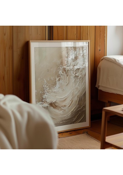 Bej Dokulu Resim Japandi Duvar Sanatı, Wabi Sabi Duvar Sanatı, Orta Yüzyıl Modern Dekoru fiyatları