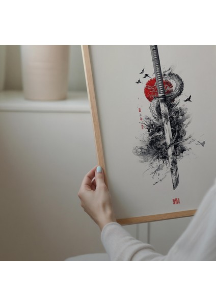Japon Katana Sanatı, Japon Geleneksel Poster, Japon Duvar Sanatı modelleri