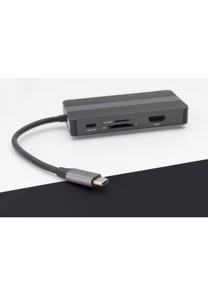 8in1 Type-C Hub Windows & Mac Type-C To 4K HDMI *1x Usb-C Pd *1x USB 3.0 *2x USB 2.0 Micro Sd Metal Gri
